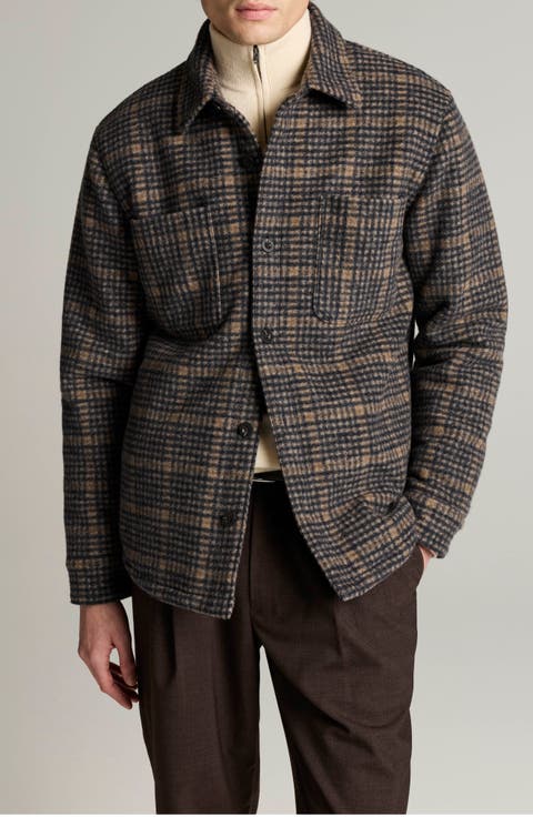 Plaid Fleece Lined Shirt Jacket