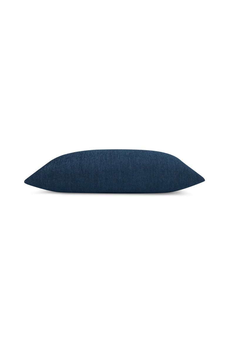 Contour Plush Chenille Indoor & Outdoor Woven Accent Pillow & Insert, Alternate, color, Indigo