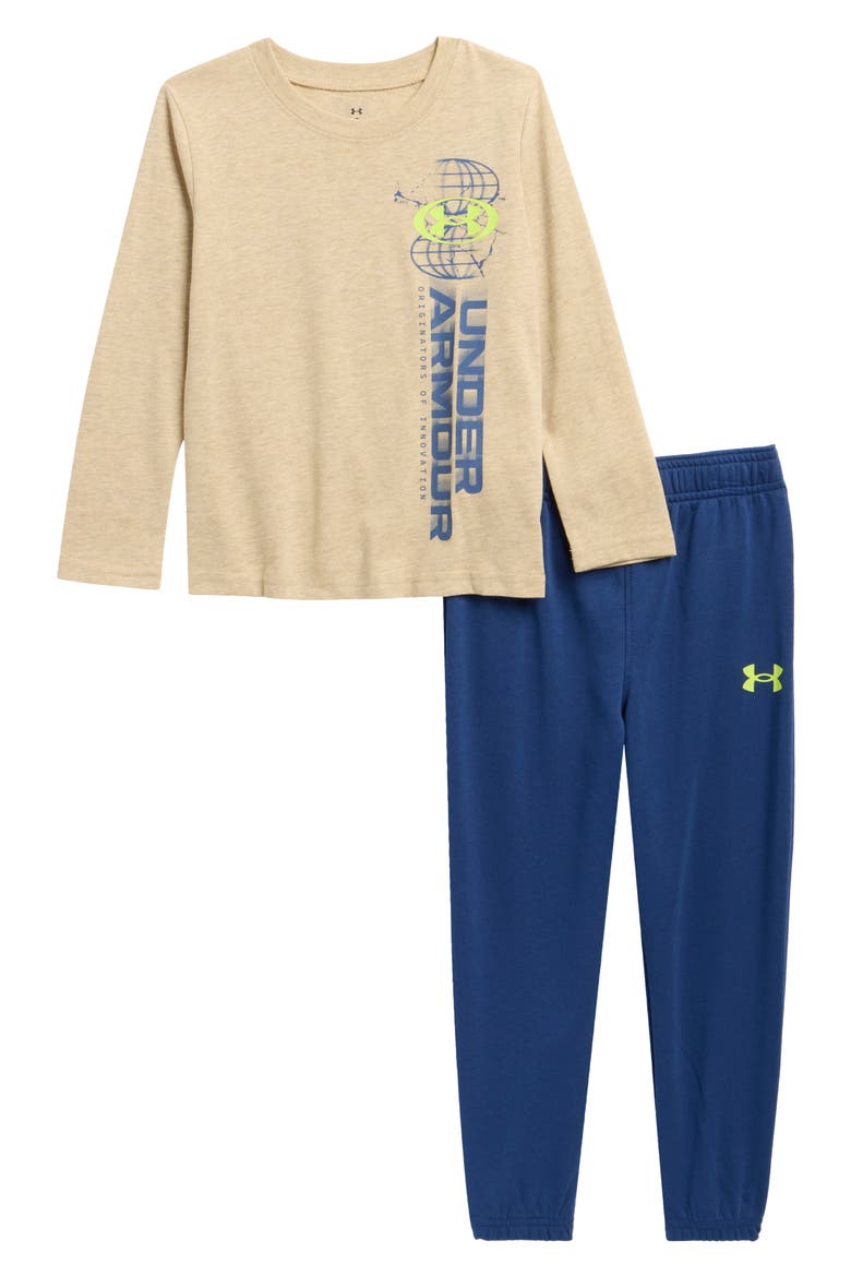 Kids' Logo Top & Joggers Set, Main, color, FIELD KHAKI