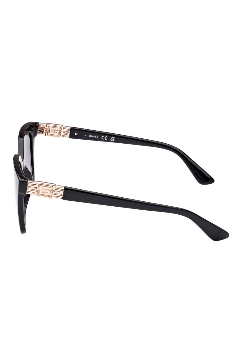 55mm Gradient Square Sunglasses, Alternate, color, SHINY BLACK / GRADIENT SMOKE