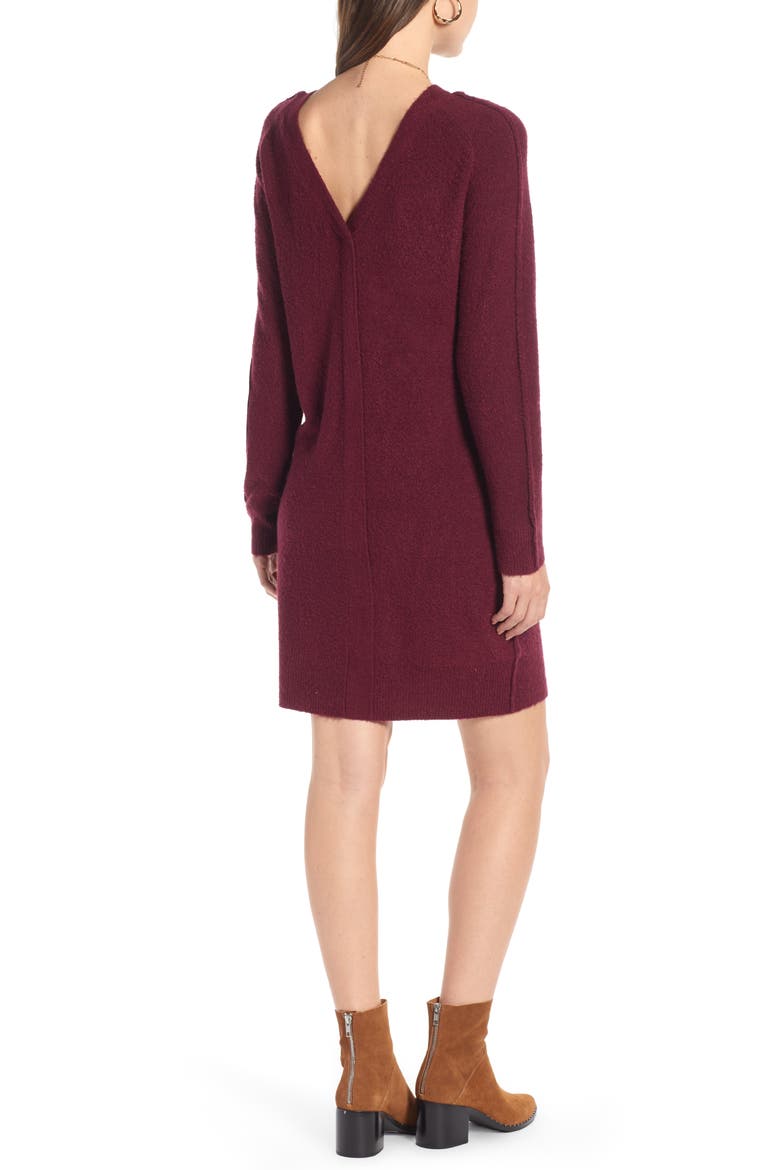 Cozy Sweater Dress, Alternate, color, BURGUNDY FIELD