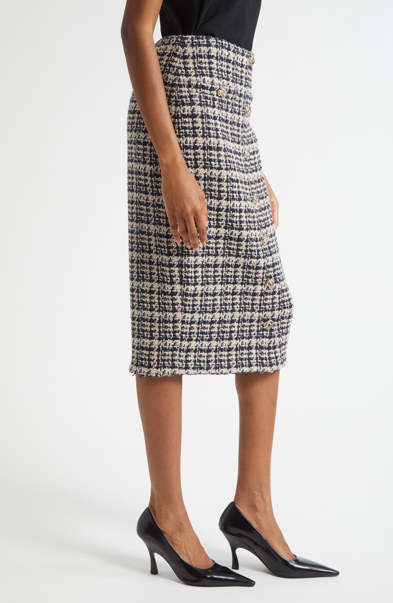 L'AGENCE Tai Tweed Midi Skirt, Alternate, color, Midnight Multi Tweed