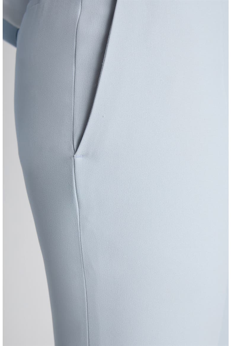 Crop Tailored Crepe Trousers, Alternate, color, TURQUOISE BLUE