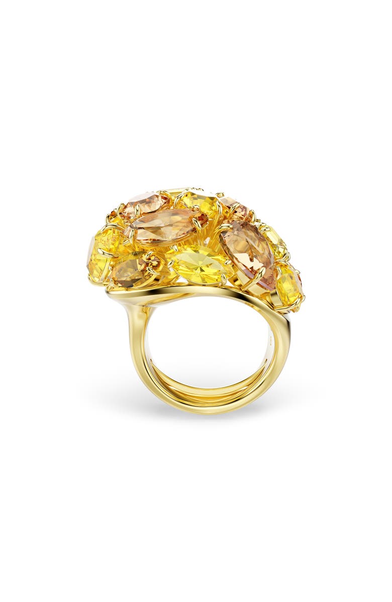 Swarovski Gema Cocktail Ring, Alternate, color, Gold/ Yellow