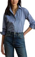 Lauren Ralph Lauren Cotton End-on-End Button-Up Shirt