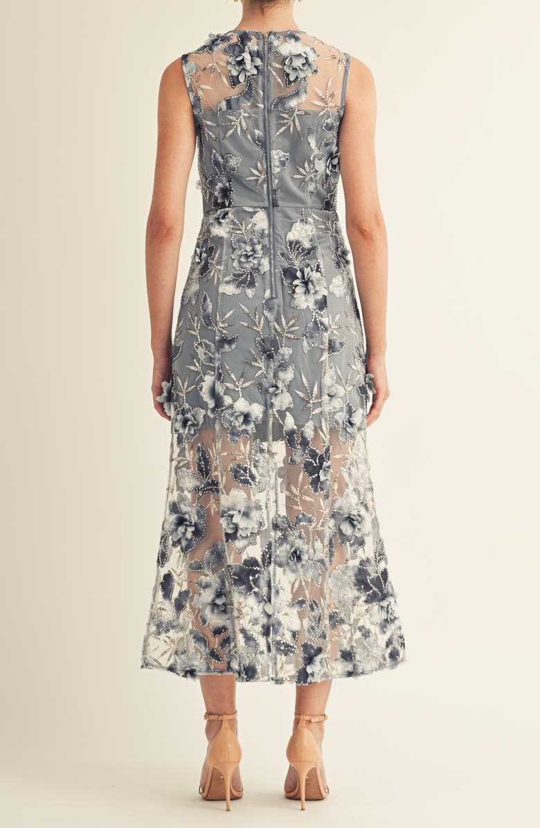 Arose Studio Sorelle Floral Embroidered Sheath Cocktail Dress, Alternate, color, Midnight Blue