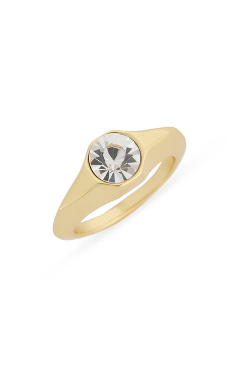 Hexagon CZ Signet Ring