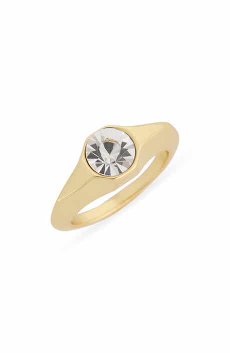 Hexagon CZ Signet Ring