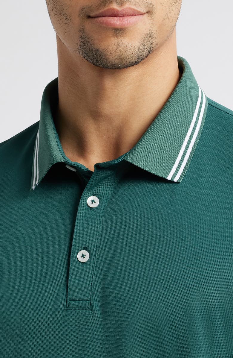 Swannies Thatcher Tipped Performance Polo, Alternate, color, Forest
