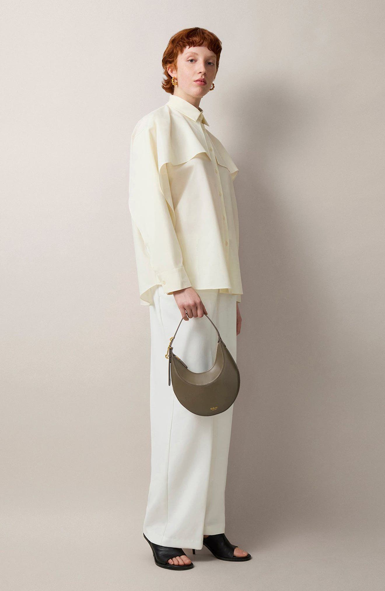 Mulberry Mini Pimlico Super Lux Leather Hobo Bag, Alternate, color, Linen Green