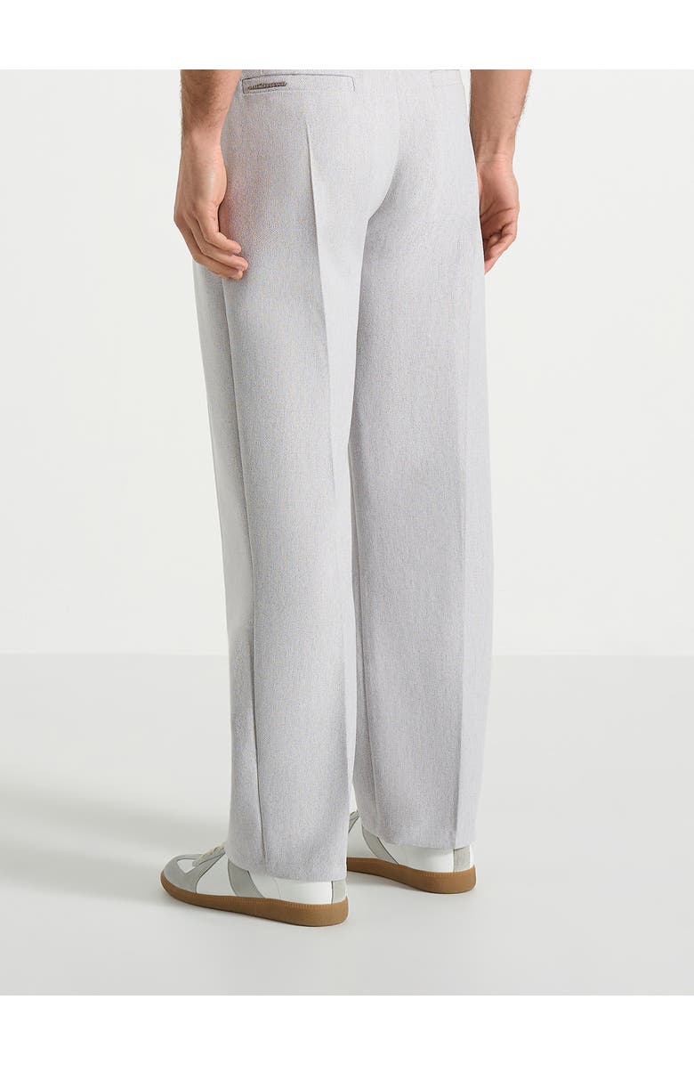 Manière De Voir Pierre Relaxed Fit Textured Pleated Tailored Trousers, Alternate, color, Light Grey
