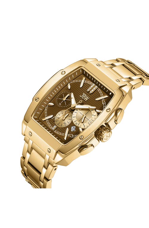 Jbw Men's Echelon Diamond Gold-plated Stainless-steel Watch In 18k Gold/brown