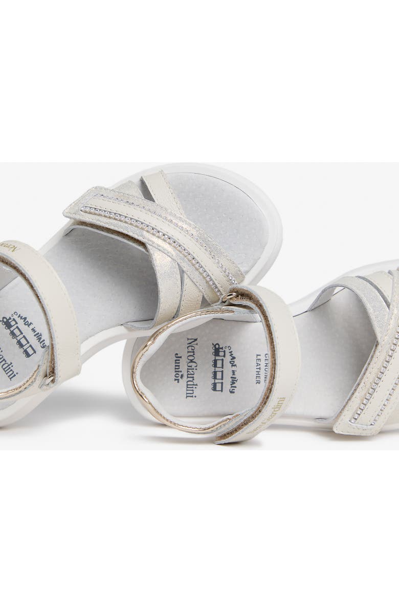 NeroGiardini Sporty Sandal, Alternate, color, White/ Silver