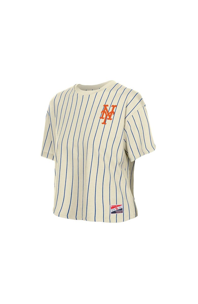 New Era Women's New Era Cream New York Mets Throwback Boxy T-Shirt, Alternate, color, Cream