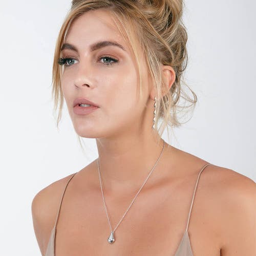 Lucy Quartermaine Large Tear Drop Pendant In Sterling Silver