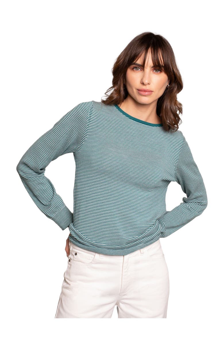 Merino Fine Knit Boat Neck Sweater, Main, color, ICELANDIC MICROSTRIPE