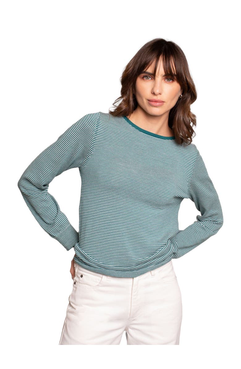 Celtic & Co. Merino Fine Knit Boat Neck Sweater, Main, color, Icelandic Microstripe