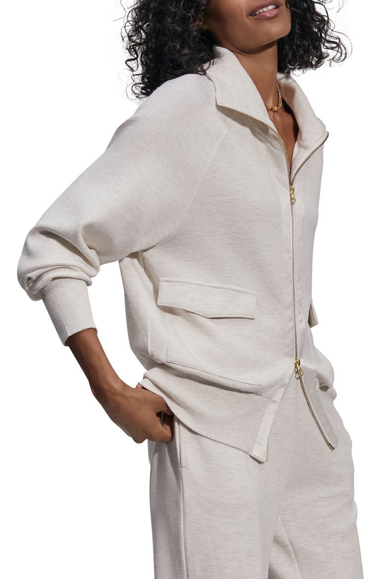 Roxbury Zip-Up Sweatshirt, Alternate, color, IVORY MARL