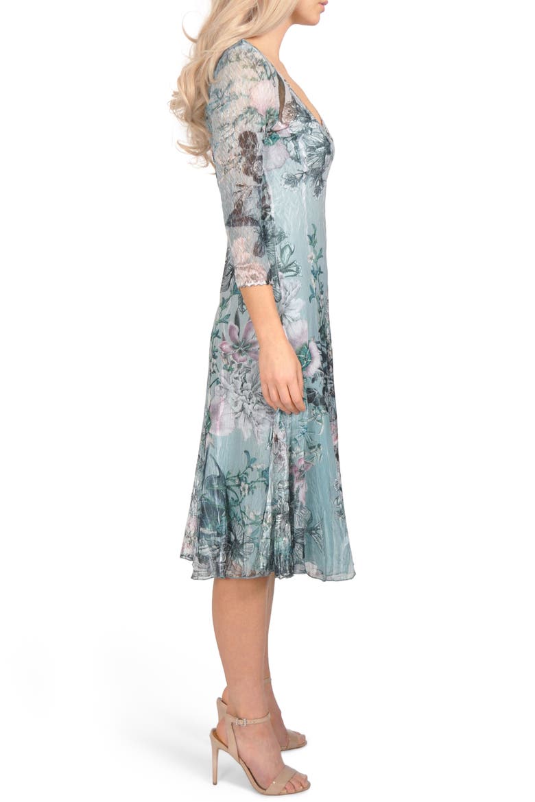 Floral Chiffon A-Line Dress, Alternate, color, BOTANIC JADE