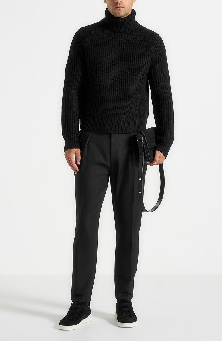 Manière De Voir Rudy Roll Neck Chunky Knit Jumper, Alternate, color, Black