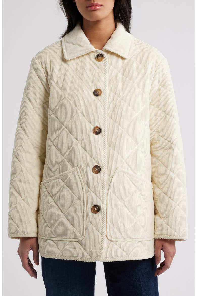 Quilted Corduroy Jacket, Alternate, color, CREAM