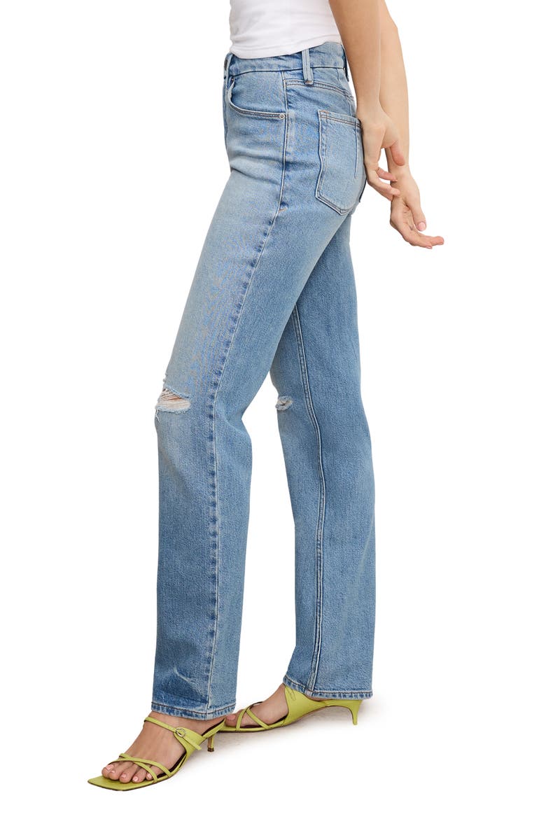 Good Icon Ripped High Waist Straight Leg Jeans, Alternate, color, INDIGO870