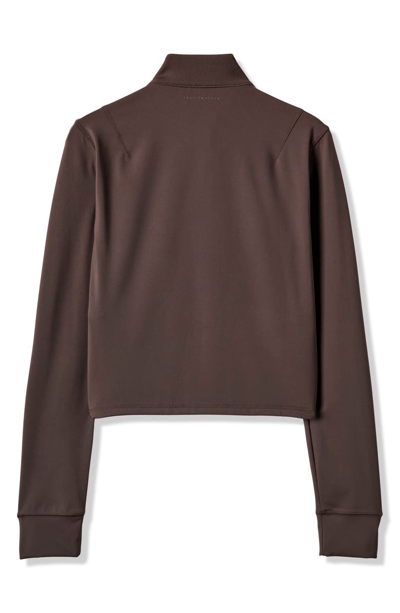 TravisMathew Moveknit Full Zip Crop Jacket, Alternate, color, Coffee Grounds