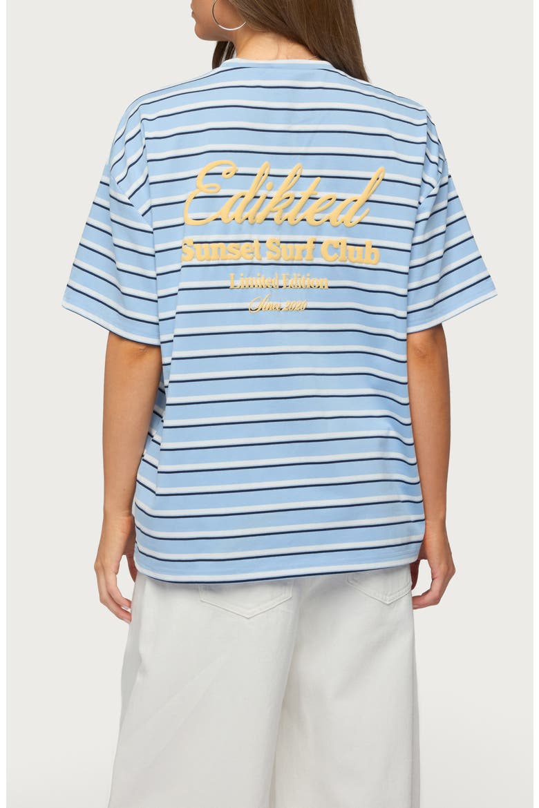 Chill Girl Stripe Oversize T-Shirt, Alternate, color, LIGHT-BLUE-AND-WHITE