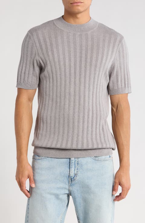 Mock Neck Rib Sweater