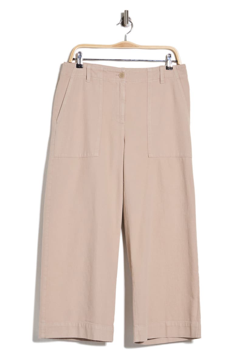 Organic Cotton Wide Leg Crop Pants, Main, color, WHEAT