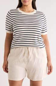 Caslon® Short Sleeve Merino Wool Blend Sweater