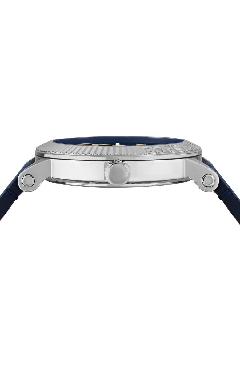 Versace V-Classic Swiss Quartz Leather Strap Watch, 42mm, Alternate, color, 