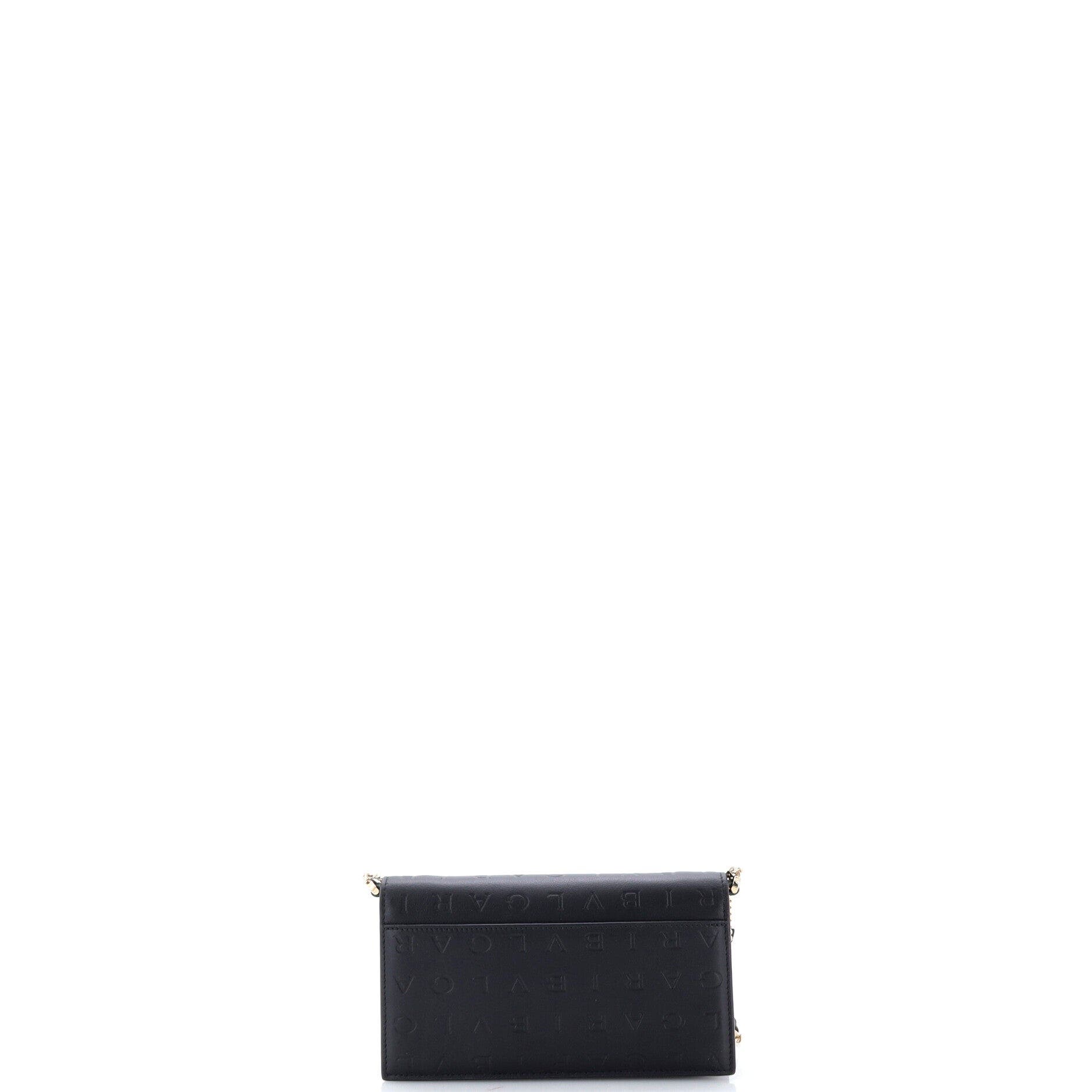 Logo Infinitum Chain Wallet Embossed Leather, Alternate, color, Black
