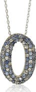 SUZY LEVIAN Sterling Silver Sapphire Diamond Accent Oval Pendant Necklace - 0.02 ctw