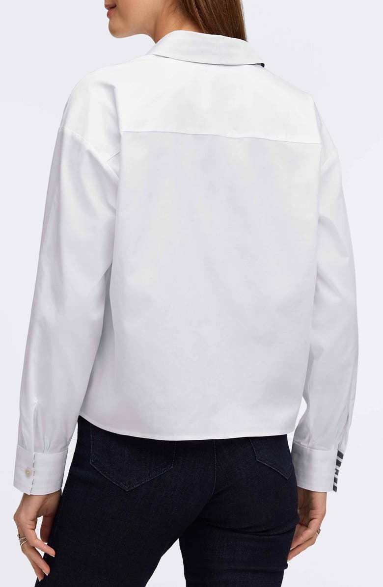 Foxcroft Marina Cotton Button-Up Shirt, Alternate, color, White