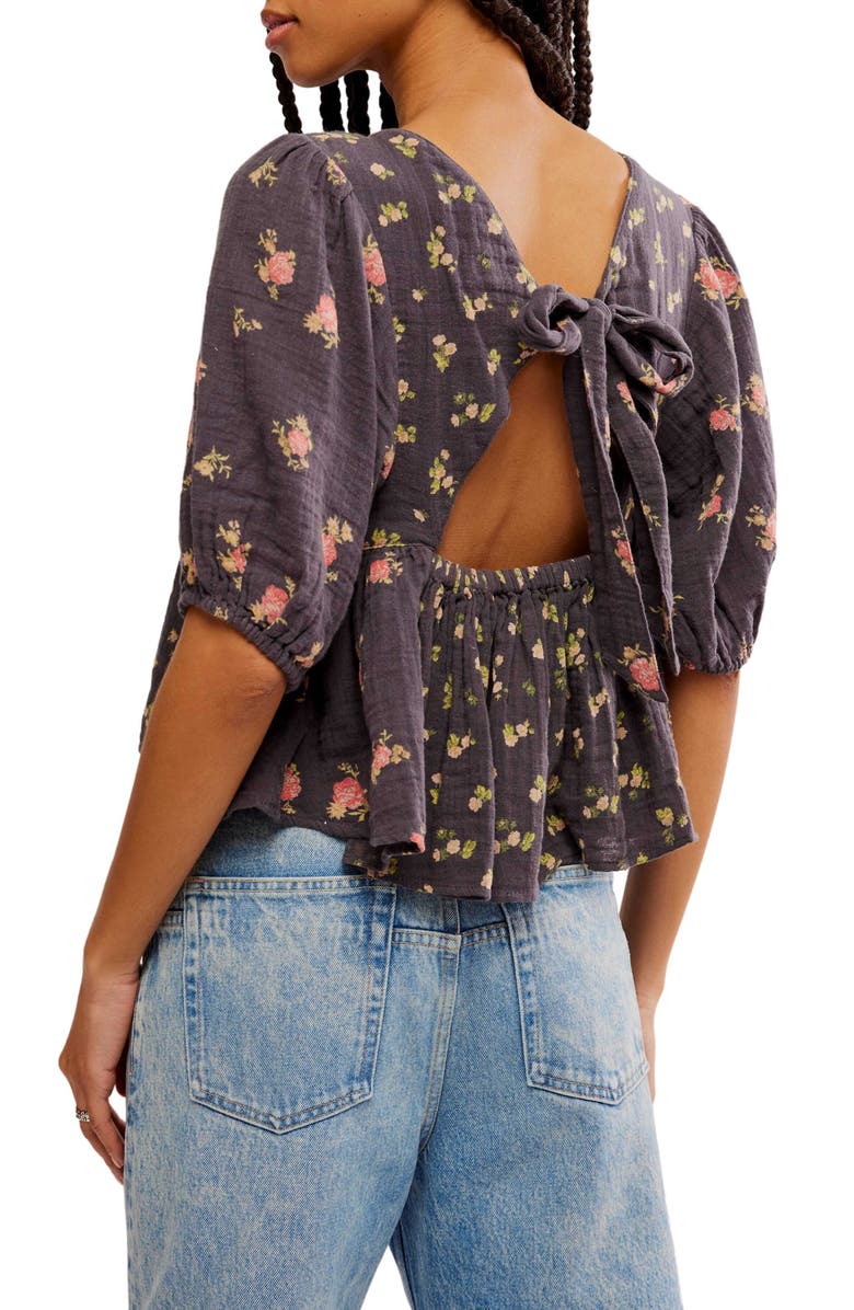 Free People Chloe Mixed Print Back Cutout Top, Alternate, color,
