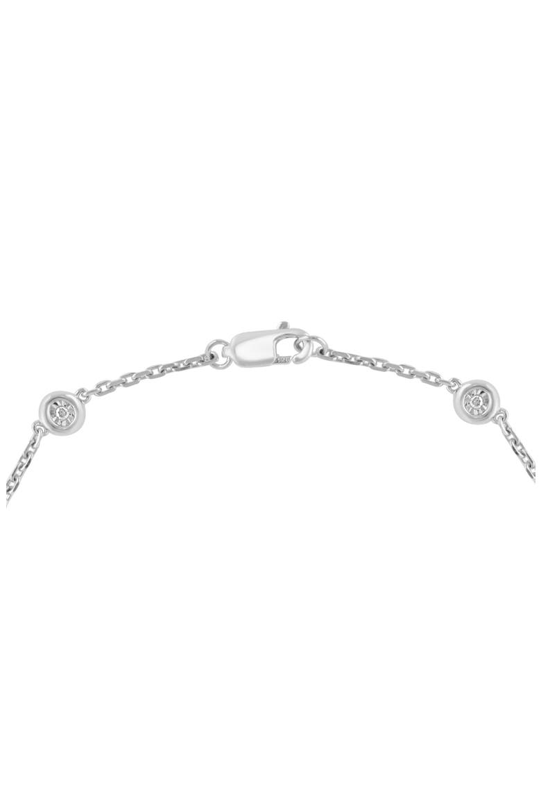 Sterling Silver Bezel Set Diamond Chain Bracelet - 0.07 ctw., Alternate, color, SILVER