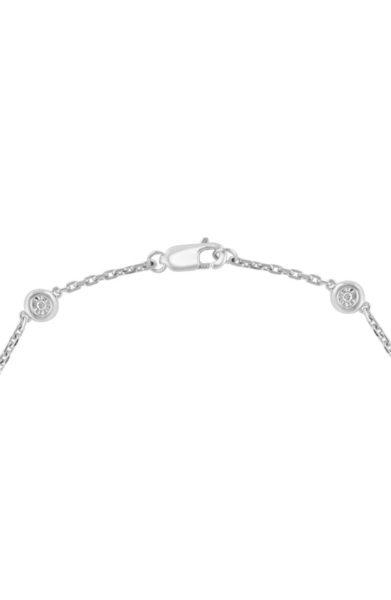 Sterling Silver Bezel Set Diamond Chain Bracelet - 0.07 ctw.