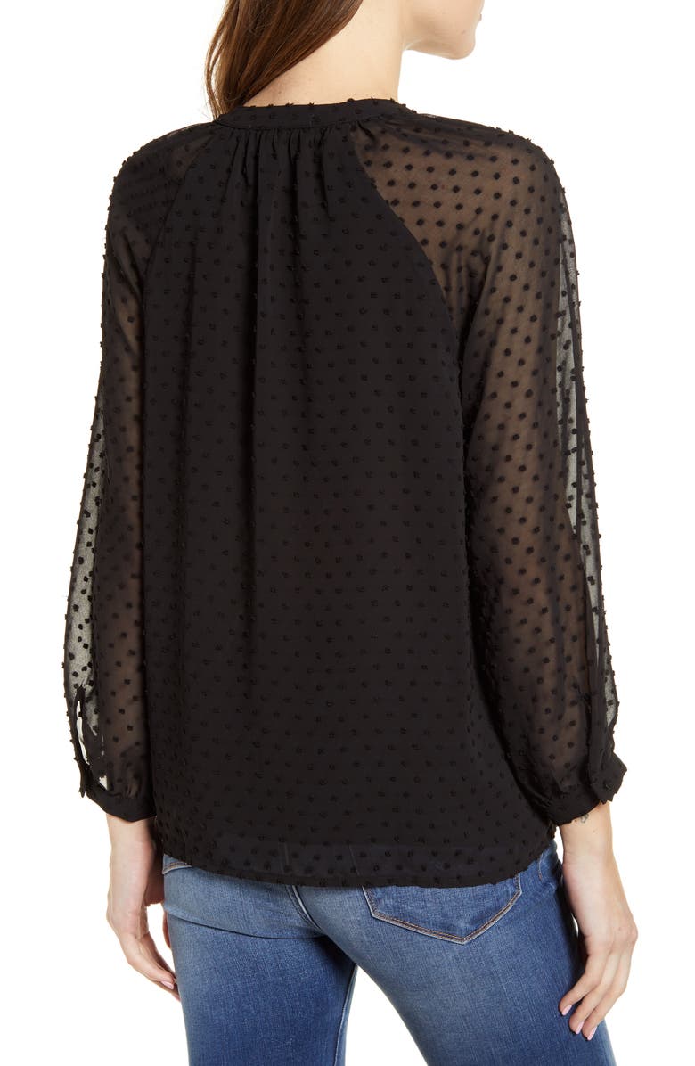 GIBSONLOOK Gibson Swiss Dot Blouse, Alternate, color, 