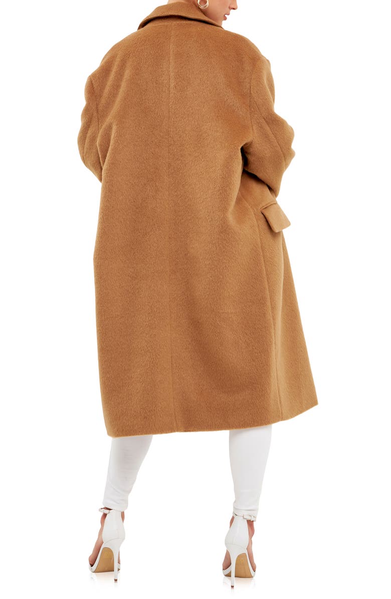 Endless Rose Oversize Brushed Coat, Alternate, color, Camel