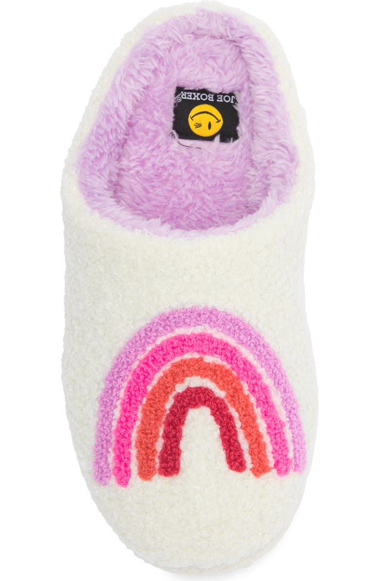 JOE BOXER Faux Shearling Rainbow Clog Slipper, Alternate, color, Lavender