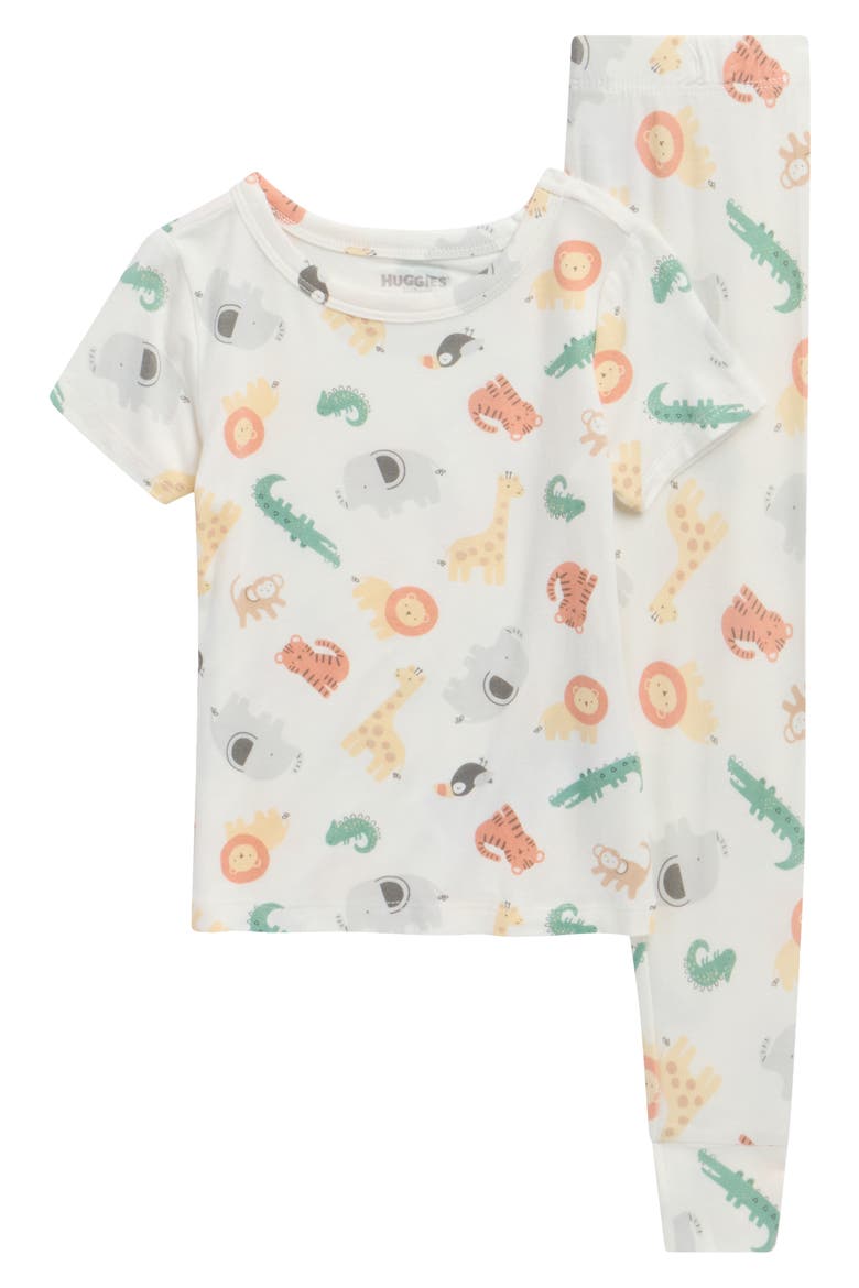 Printed Stretch Viscose Short Sleeve Pajama Set, Main, color, HUGGIES SNOW WHITE