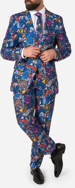 OppoSuits x Transformers Slim Fit Two-Piece Suit & Tie Set