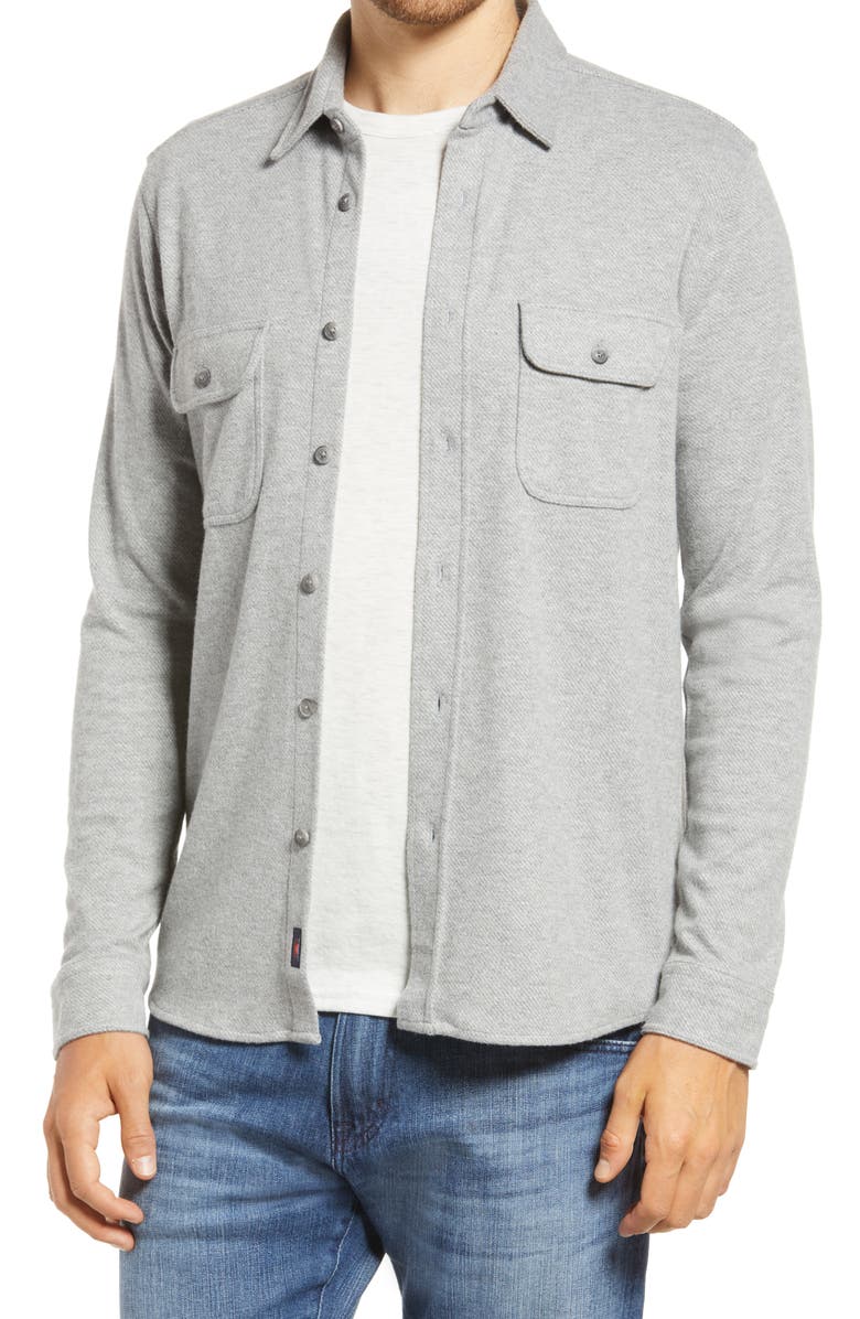 Faherty Legend Button-Up Shirt, Main, color, Fossil Grey Twill