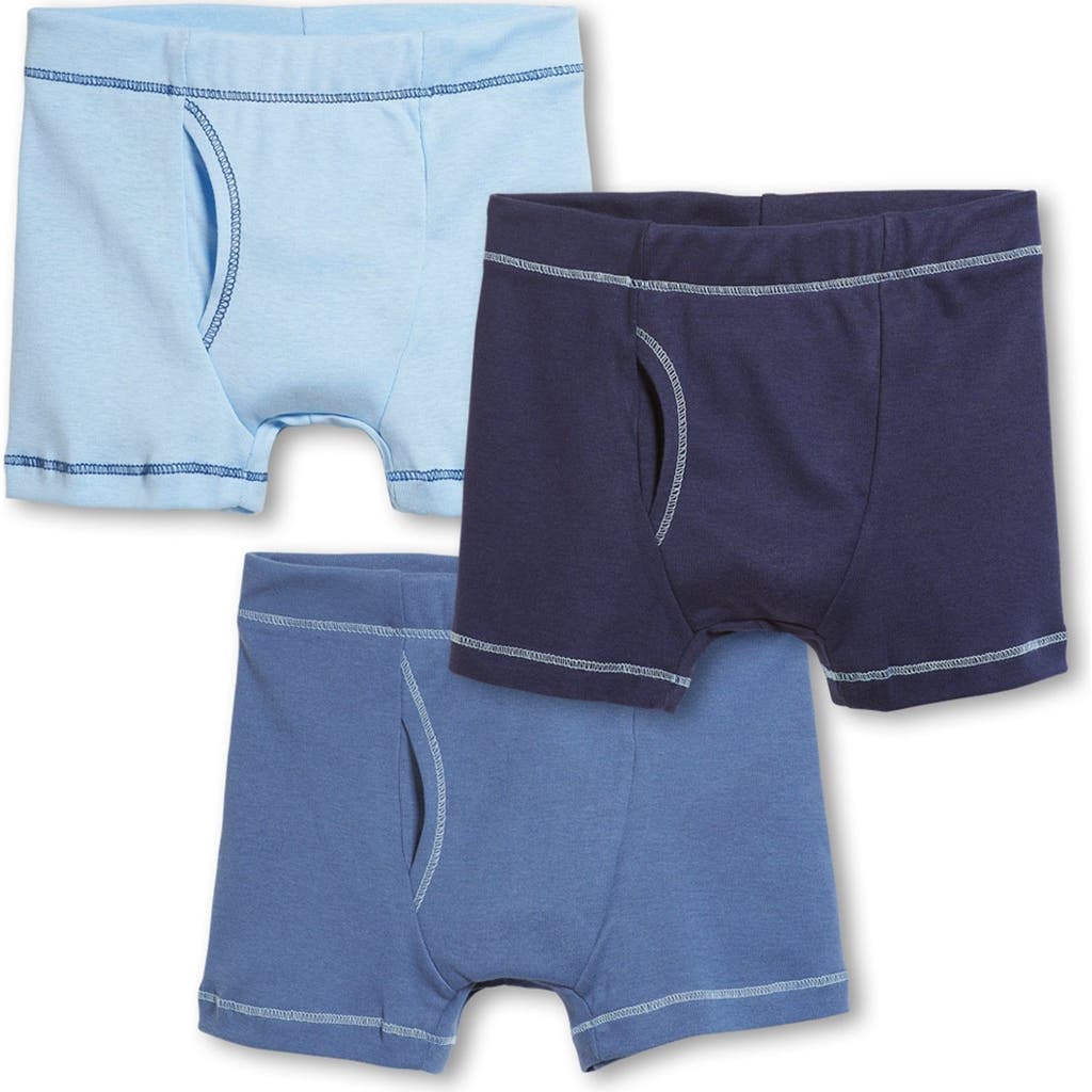 City Threads Usa-made Kids' Boys Soft Cotton Boxer Briefs 3-pack In Blue