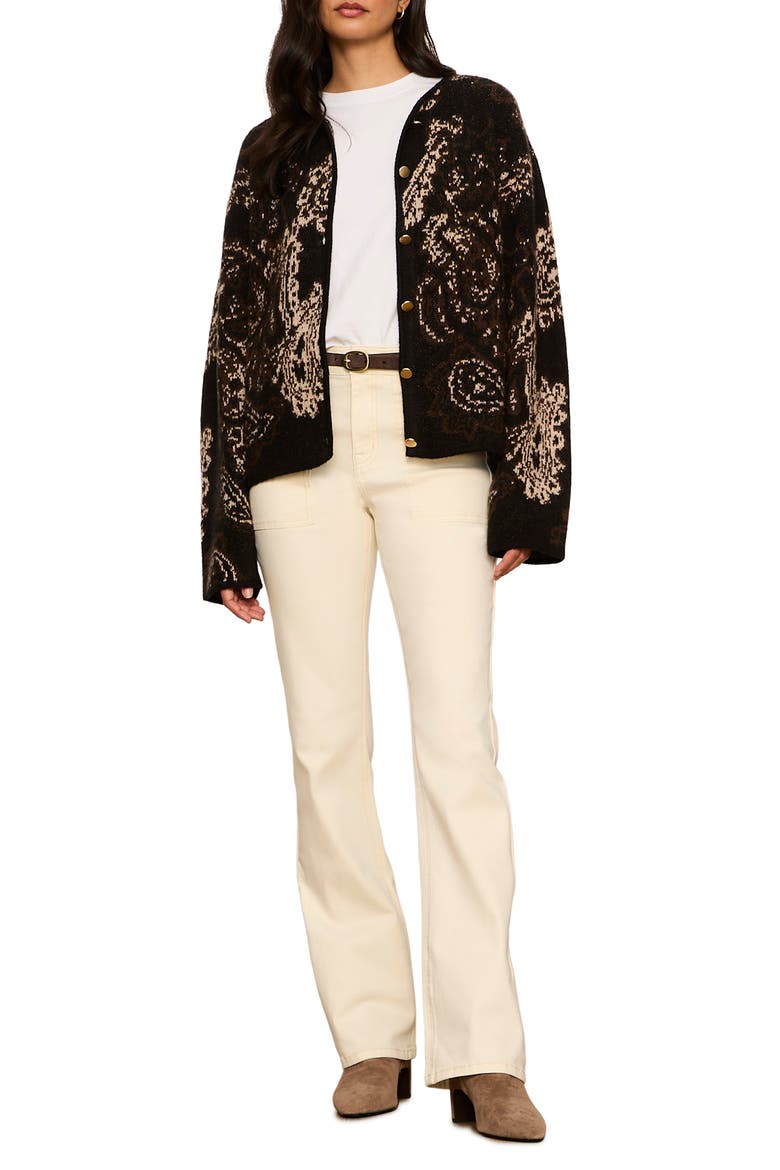 Jacquard Cardigan, Alternate, color, BLACK PAISLEY