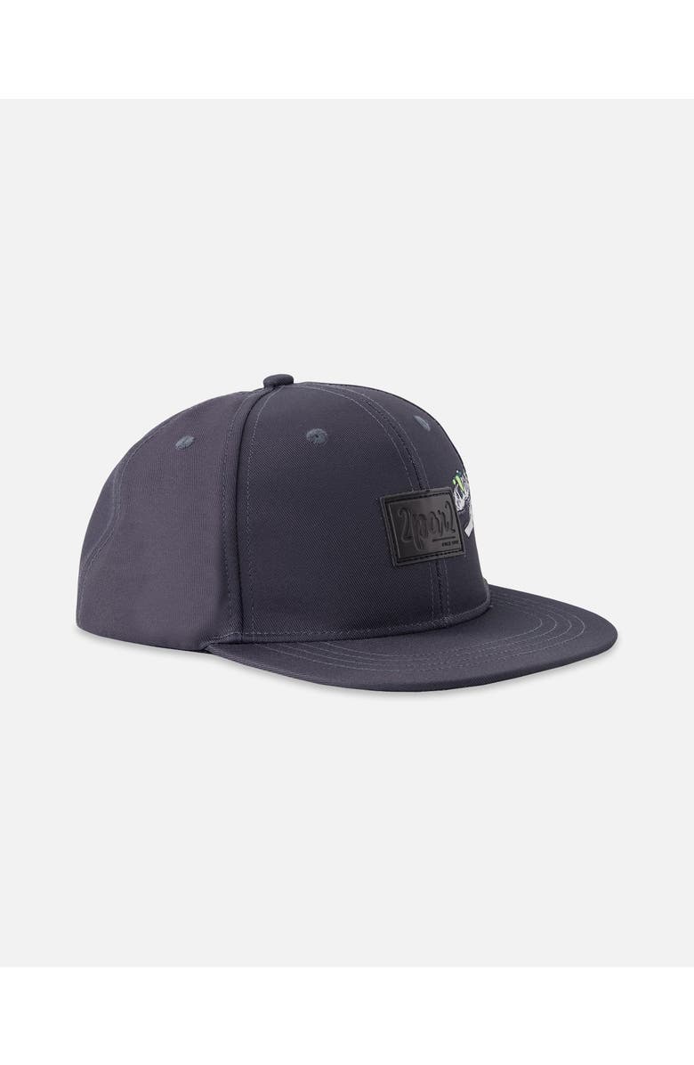 Deux par Deux Flat Brim Graphic Cap, Main, color, Black