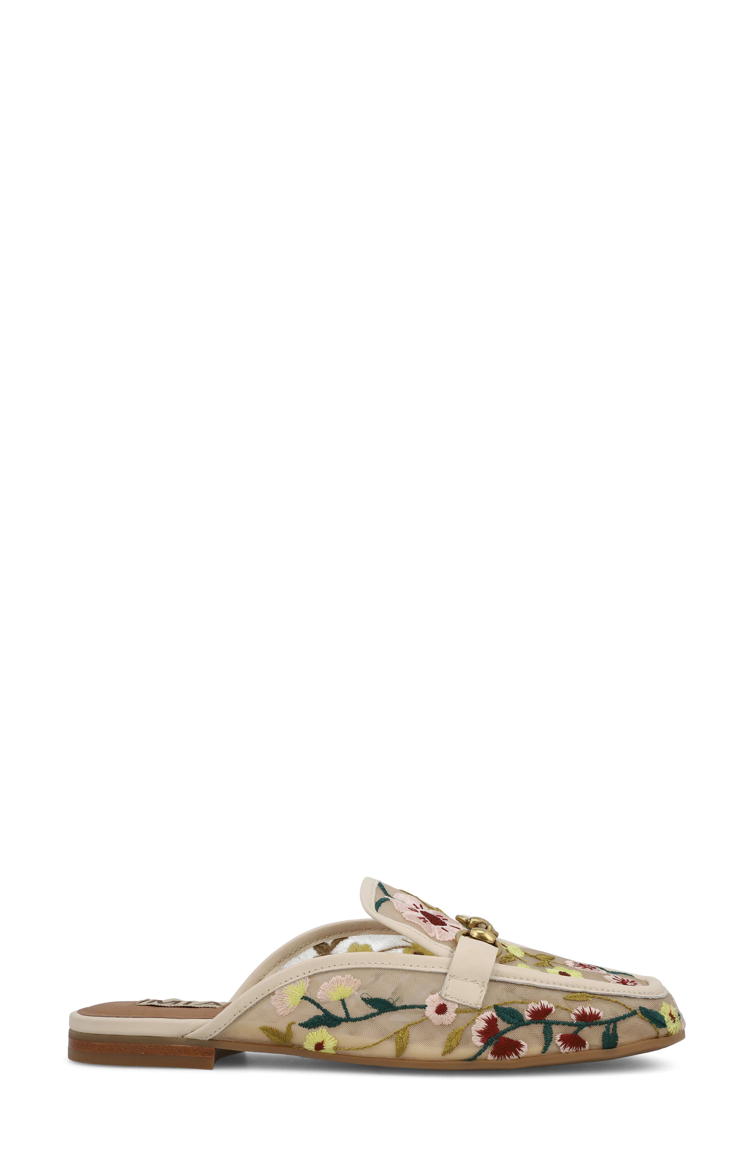 Bouquet Bit Loafer Mule, Alternate, color, BONE MESH