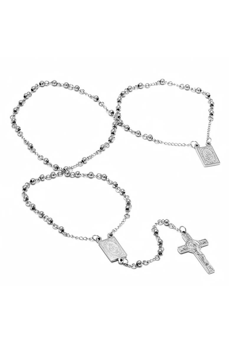 HMY JEWELRY Religious Rosary Necklace, Main, color, Metallic