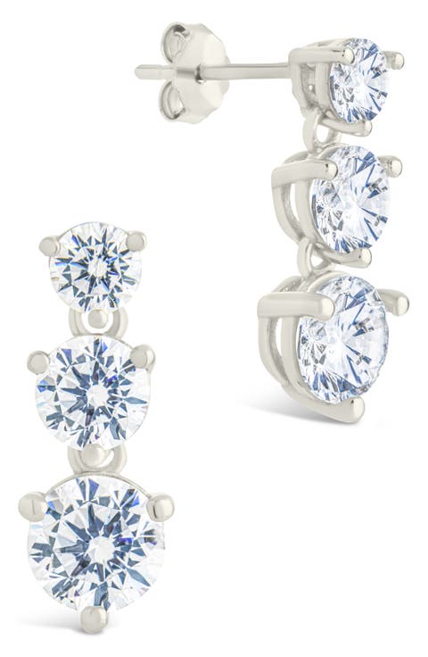 Brilliant Cubic Zirconia Drop Earrings